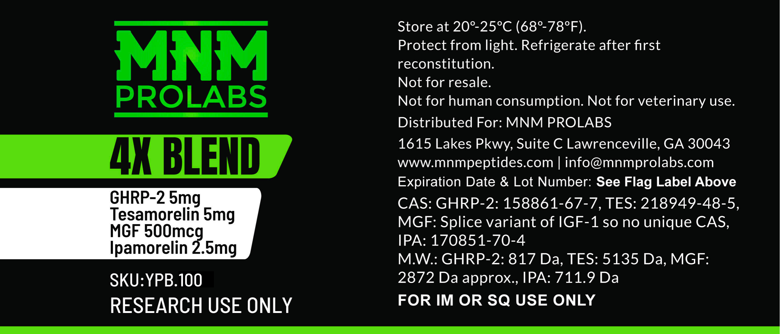 4X BLEND GHRP-2 (5mg) / Tesamorelin (5mg) /  MGF (500mcg) / Ipamorelin (2.5mg) - Image 2